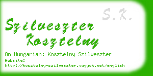 szilveszter kosztelny business card